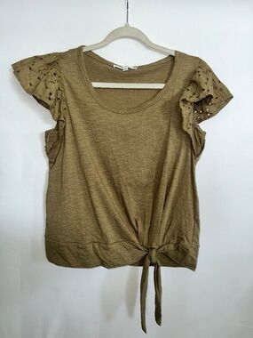 Jane + Delancey | Olive Tie Front Top | S